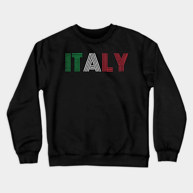 Italia Italian Flag Pride Country Vintage Gift Crewneck Sweatshirt by Grabitees